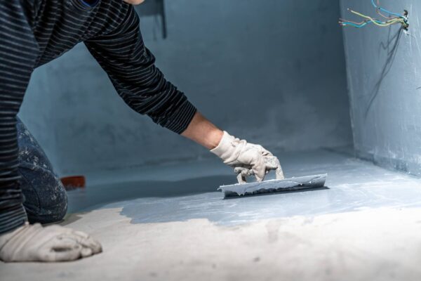waterproofing of the bathroom floor in a new building waterproofing of the bathroom floor in a new building.